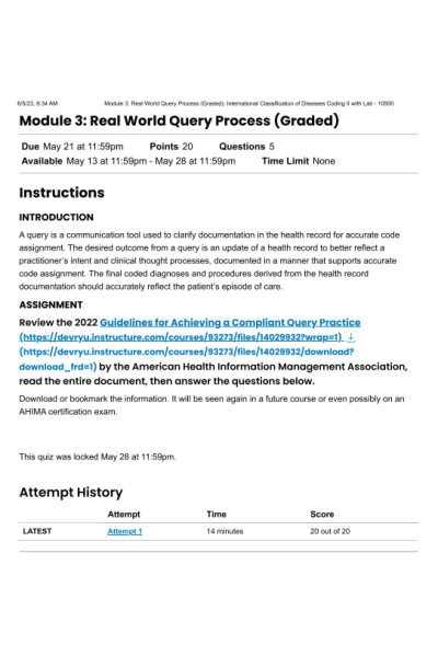 HIT 205 Module 3 Real World Query Process